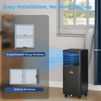 8000 BTU 4-In-1 Portable Air Conditioner Unit Cooling Dehumidifying Ventilating  for Room up to 27m², with Fan, Remote, 24H Timer, Window Mount Kit, R290, A Energy Efficiency