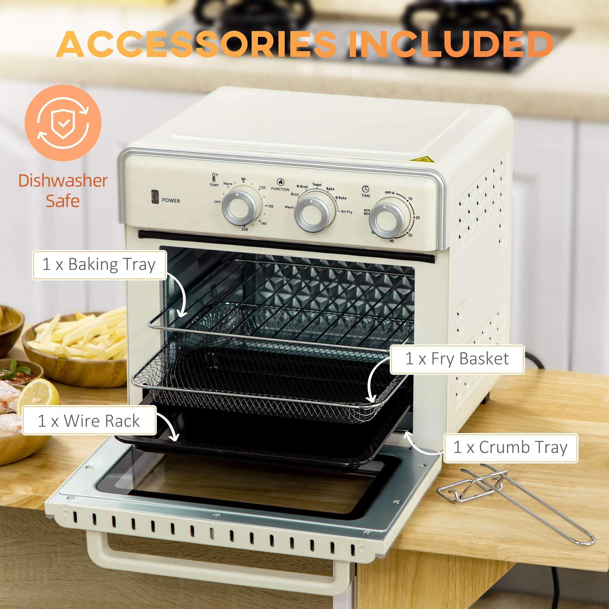 20L 90-230? Mini Electric Oven - Cream