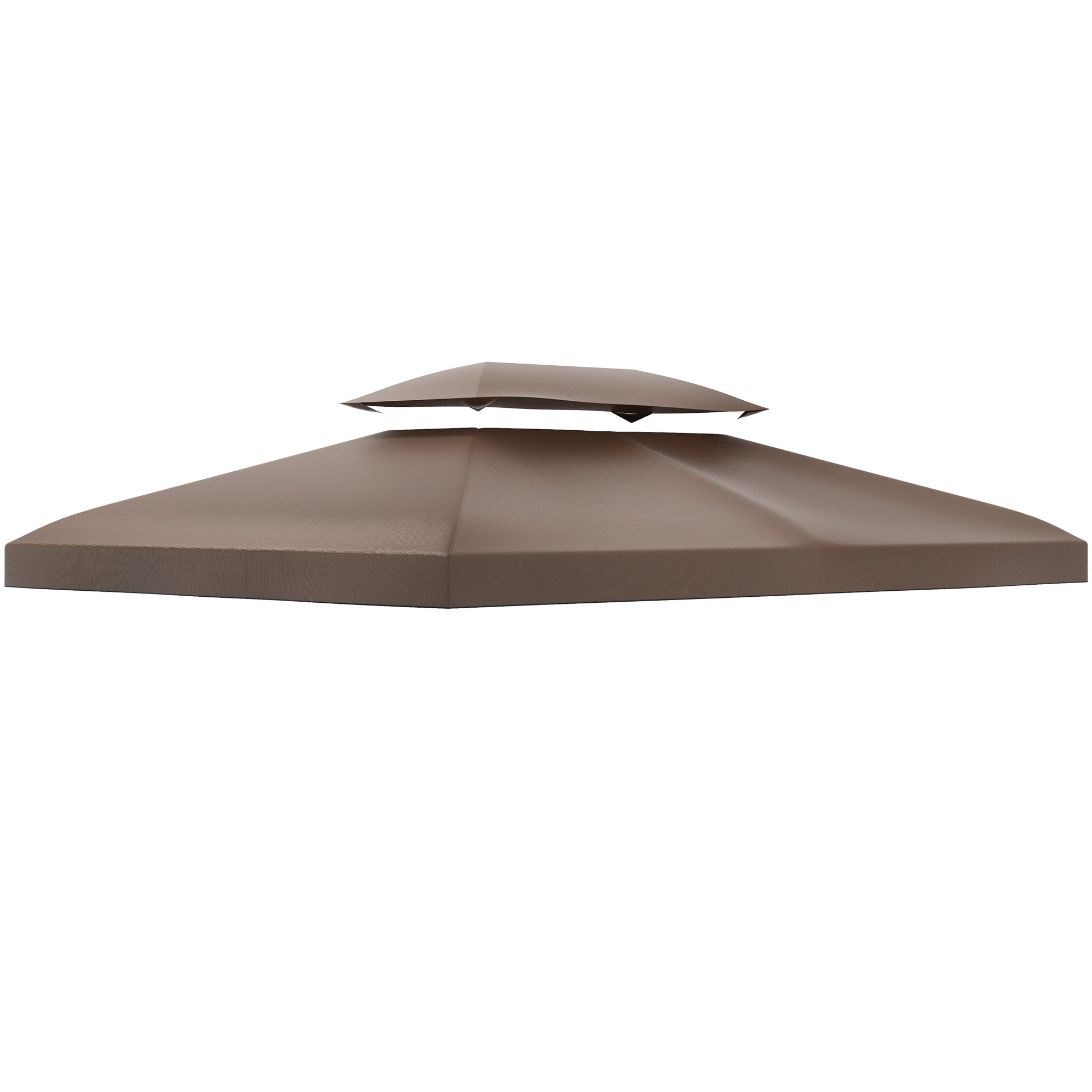 Outsunny 3x4m Gazebo Replacement Roof Canopy 2 Tier Top UV Cover Garden Patio Outdoor Sun Awning Shelters, Brown  (TOP COVER ONLY)