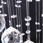 Modern Crystal Chandelier Ceiling Light Pendant Lamp Chrome Finish Glass Droplets New, for Living Room, Bedroom, Hallway, ?30 x 120cm