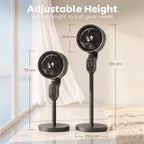 20 dB Silent Standing Fan for Bedroom, 39in Pedestal Fan with Remote, Oscillating, 8 Speeds, Adjustable Height, Black