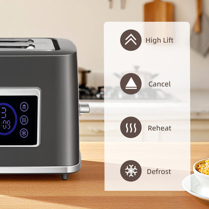 Touch Screen Kettle and Toaster Set - Grey