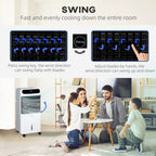 Mobile Air Cooler, 12L Tank Evaporative Ice Cooling Fan Water Conditioner Humidifier Unit with 3 Modes, 3 Speed, Remote, Timer, Oscillating for Home Bedroom