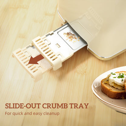 Touch Screen Kettle and Toaster Set - Cream