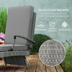 Outsunny 80° Reclining Rattan Lounger - Grey
