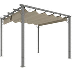 Outsunny 3 x 3 m Retractable Roof Pergola - Grey