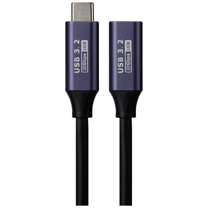 Maplin USB-C Male to USB-C Female Extension Cable - Black, 0.2m
