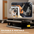 PawHut Portable Raised Dog Bed, Elevated Pet Cot with Breathable Mesh for Indoor Outdoor, for Small Medium Dogs, Light Grey