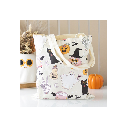 Groovy Ghost Print Polycotton Tote Bag