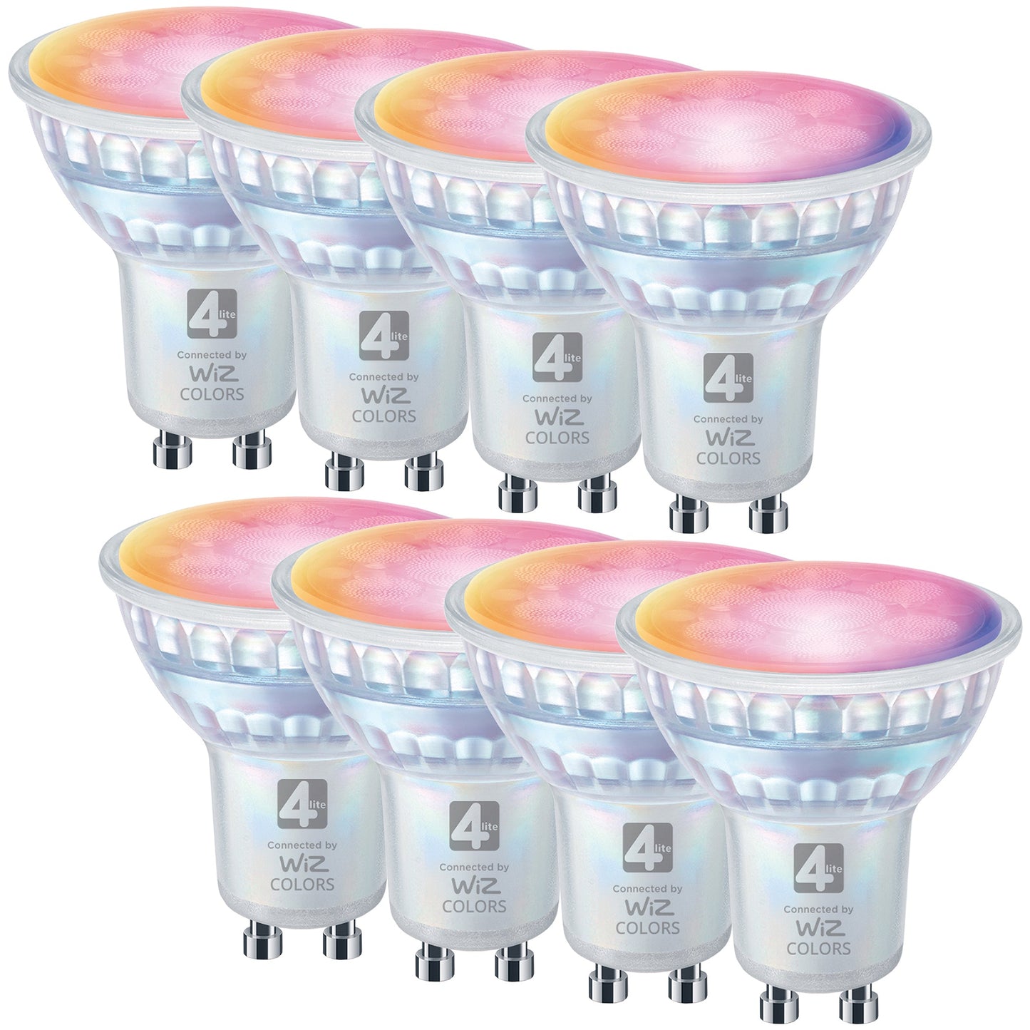 4lite Wiz Connect Dimmable Multicolour WiFi LED Smart Bulb - GU10
