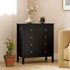 HOMCOM 5 Drawer Dresser for Bedroom, Modern Chest of Drawers, Wide Storage Unit for Living Room, Hallway, Black