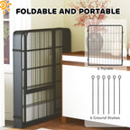 PawHut Six-Panel Dog Playpen with Door, for Medium Dogs, Indoors, Outdoors, 80cm Tall, Black