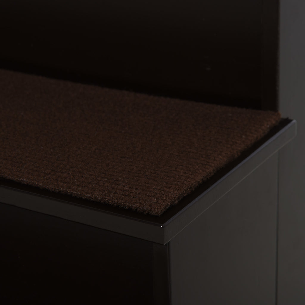 PawHut 4 Step Dog Steps for Bed, Wooden Dog Steps for Sofa, Pet Stairs for Bed Couch with Non-Slip Carpet for Cats and Puppies, 40 x 59 x 54.2 cm, Dark brown
