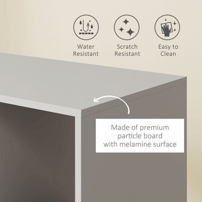 Open Wardrobe on Wheels, Bedroom Wardrobe with Clothes Hanging Rail, 3 Storage Shelves, Mobile Garment Rack for Cloakroom, Hallway, Grey