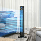 Anion Tower Fan for Bedroom, 42 inch, 6 m/s Powerful Velocity, Standing Floor Fan with 60° Oscillating, 3 Modes, 3 Speeds, 8 Hour Timer, LED Display, Remote Control, Black