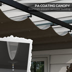 Outsunny 3 x 3(m) Retractable Pergola, Garden Gazebo Shelter with Aluminium Frame, for Grill, Patio, Deck, Dark Grey