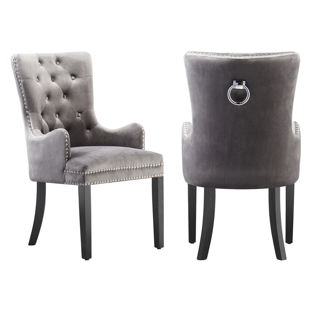 Windsor LUX Knocker Back Velvet Dining Chair w/ Armrests