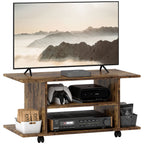 Modern TV Cabinet Stand Storage Shelves Table Mobile Bedroom Furniture Bookshelf Bookcase Rustic Brown