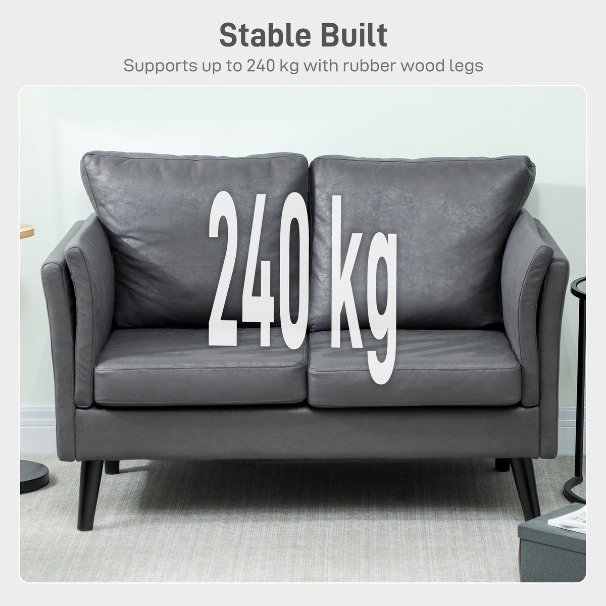Two-Seater Leathaire Sofa - Grey