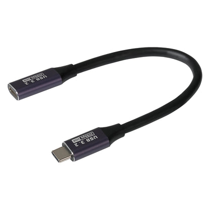 Maplin USB-C Male to USB-C Female Extension Cable - Black, 0.2m