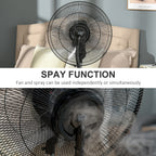 16" Pedestal Fan with Water Mist Spray, Humidifying Misting Fan, Standing Fan with 3 Speeds, 3.1L Water Tank, Timer and Electric Mosquito Killer Jack, Black