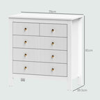 HOMCOM Elegant Chest of Five Drawers - White