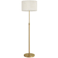 Floor Lamp with Remote, Height Adjustable Standing Lamp with Linen Shade, Dimmable with 3000K-6000K Adjustable Colour Temperatures, Foot Switch for Living Room Bedroom Office, Gold Tone