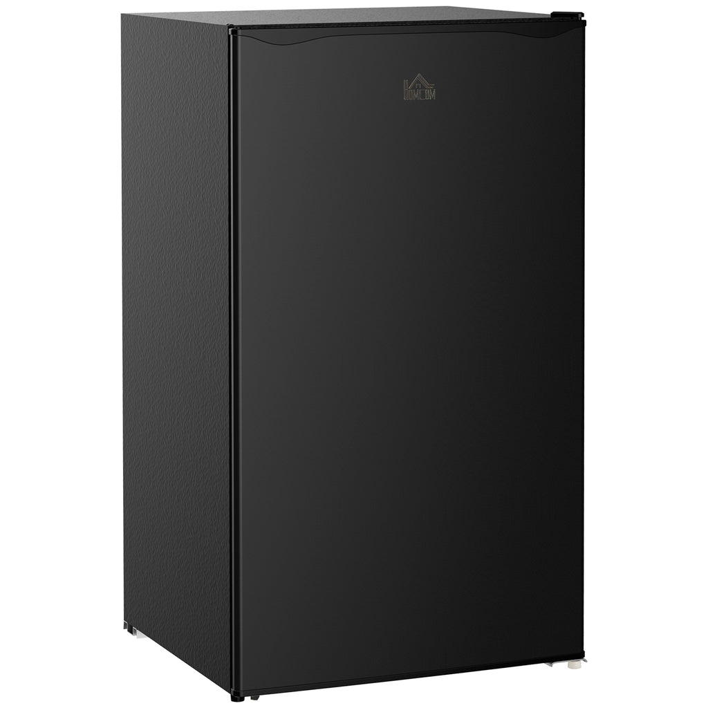 Under Counter Fridge, 91L Small Fridge with Chiller Box, Removable Shelf, Reversible Door, Adjustable Legs, Mini Refrigerator, Black