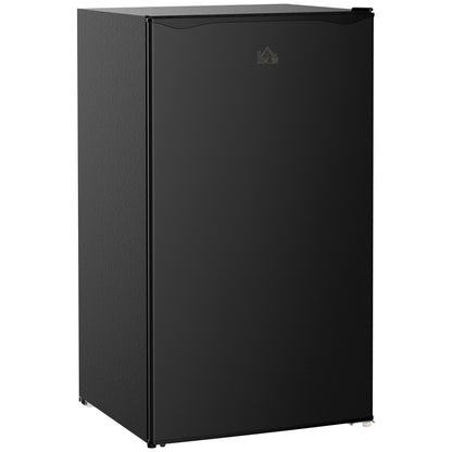 Under Counter Fridge, 91L Small Fridge with Chiller Box, Removable Shelf, Reversible Door, Adjustable Legs, Mini Refrigerator, Black