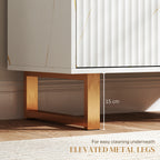 HOMCOM Elegant Storage Sideboard - White/Gold-Tone