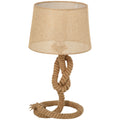 Nautical Style Table Lamp with Fabric Lampshade Metal Frame Power Switch, 48cm Home Desk Lamp Bedroom Living Room Study E27 Base, Beige