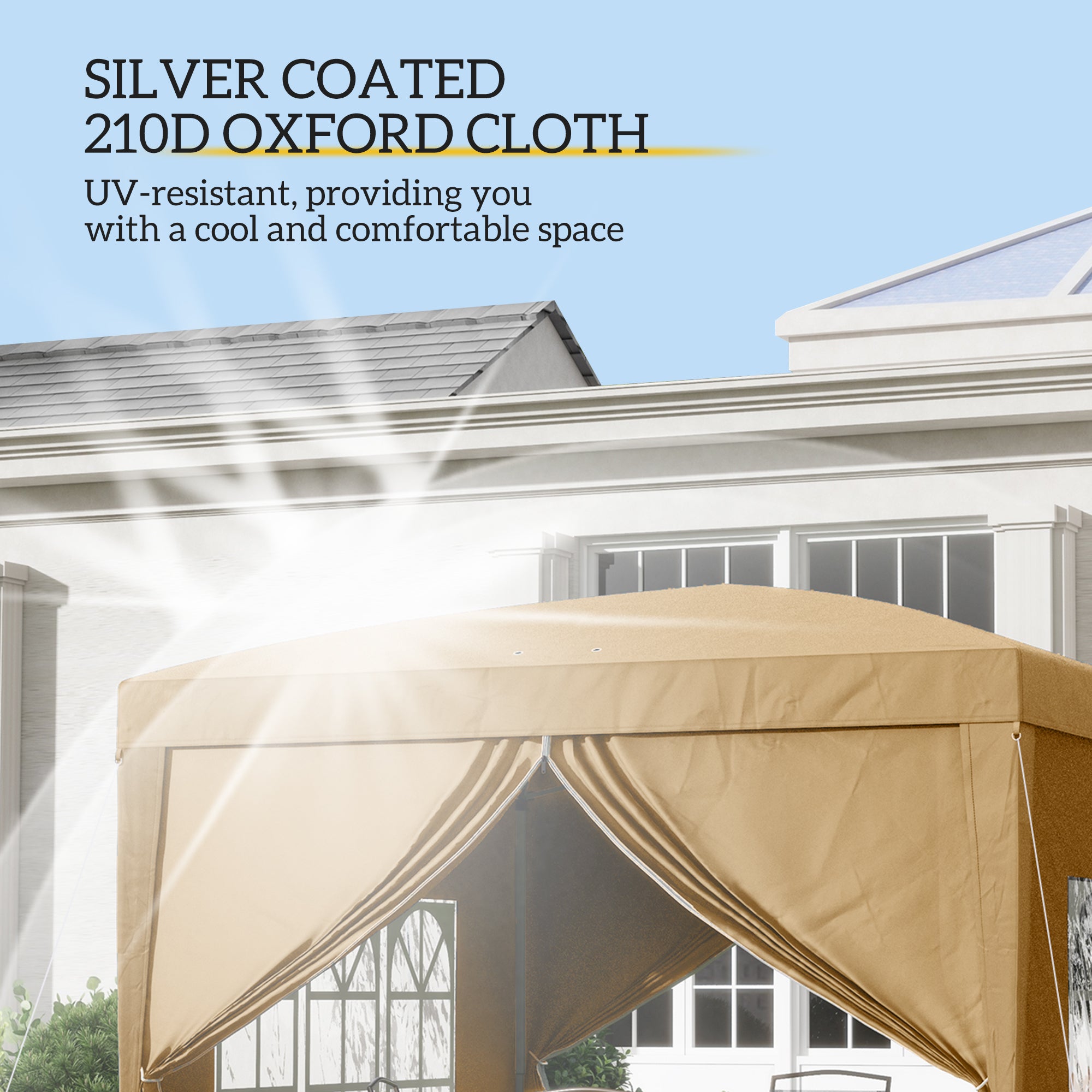 Outsunny 3 x 3(m) Pop Up Gazebo - Khaki