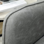 HOMCOM Faux Leather Marble-Effect Two-Seater Sofa - Grey
