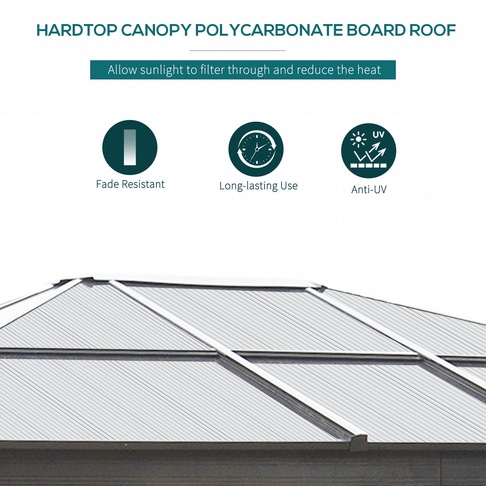 Outsunny 3 x 3.6(m) Hardtop Gazebo Canopy with Polycarbonate Roof and Aluminium Frame, Garden Pavilion, Brown