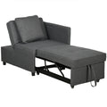 HOMCOM Convertible Single Sofa Bed, 3-in-1 Multi-Functional Sleeper Chair Bed with Magazine Pocket, Grey