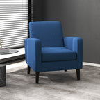 HOMCOM Linen-Look Boxy Armchair - Blue