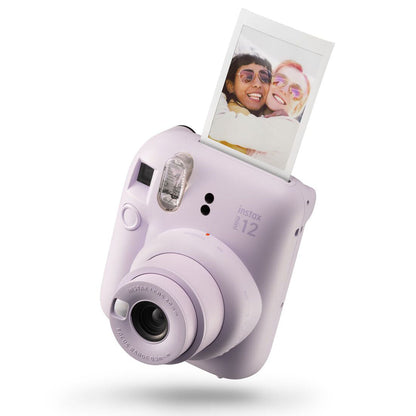 Fujifilm Instax Mini 12 Instant Camera with LED String Lights, Glitter Case & Lavender Film - Lilac Purple