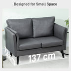 HOMCOM Two-Seater Leathaire Sofa - Grey