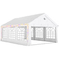 Outsunny 6 x 4 m Party Tent, Heavy Duty Gazebo Canopy with Windows, Outdoor Party Wedding Tent with 4 Removable Sidewalls