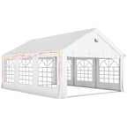 Outsunny 6 x 4 m Party Tent, Heavy Duty Gazebo Canopy with Windows, Outdoor Party Wedding Tent with 4 Removable Sidewalls