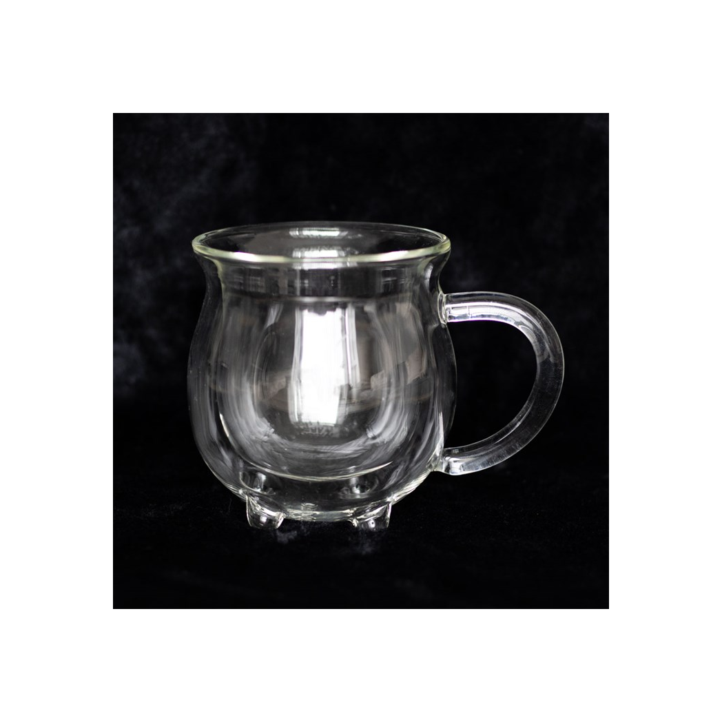 Clear Double Walled Glass Cauldron Mug