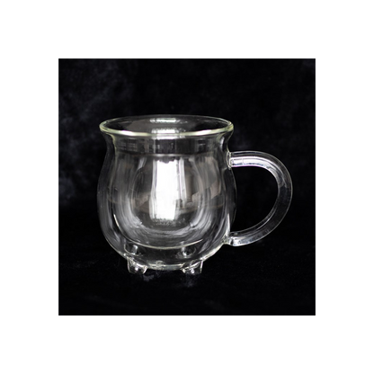 Clear Double Walled Glass Cauldron Mug