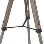 Floor Lamp with Adjustable Tripod for Living Room Bedroom, Vintage Spotlight Reading Lamp with Wood Legs, 115-155cm, Grey