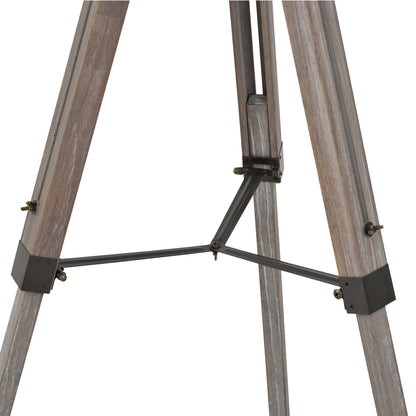 Floor Lamp with Adjustable Tripod for Living Room Bedroom, Vintage Spotlight Reading Lamp with Wood Legs, 115-155cm, Grey