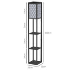 Three-Shelf Standing Lamps Set of 2 - Black