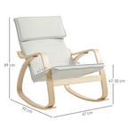 HOMCOM Comfortable Relax Rocking Chair, Upholstered Lounge Chair Recliner with High Back and Headrest for Living Room, Bedroom, Cream White