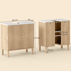 HOMCOM Under Sink Bathroom Cabinet for Basin without or with Pedestal - Oak