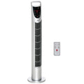 31 Inch Bladeless Oscillating Tower Fan with 70° Oscillation, Remote Control, 7.5H Timer, 3 Speed 3 Modes, Electric Floor Standing Cooling Fan for Home Bedroom Office, Silver