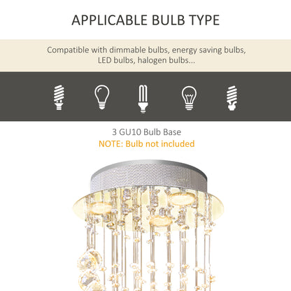 Modern Crystal Chandelier Ceiling Light Pendant Lamp Chrome Finish Glass Droplets New, for Living Room, Bedroom, Hallway, ?30 x 120cm