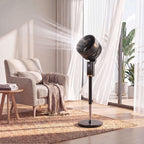 20 dB Silent Standing Fan for Bedroom, 44" Pedestal Fan with 90° Oscillating, 8 Speeds and LED Light, Black